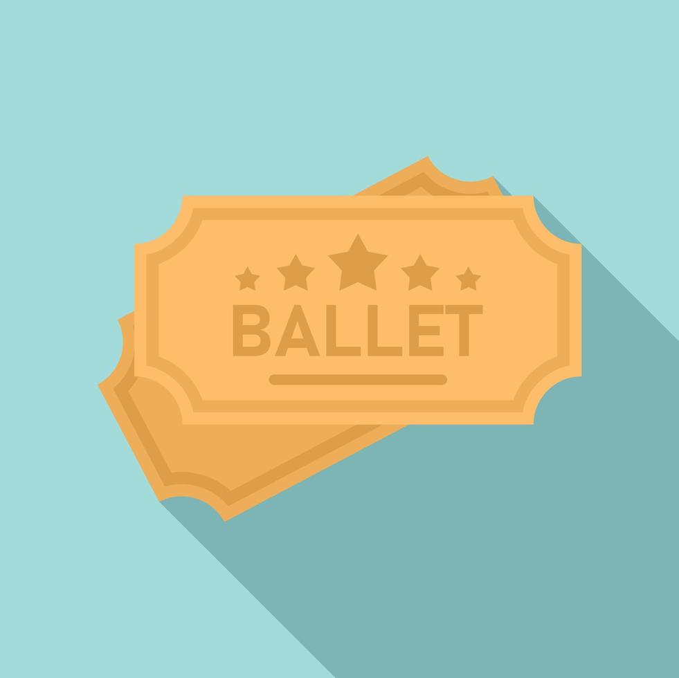 Ballet ticket icon flat vector. Theater concert opera vector