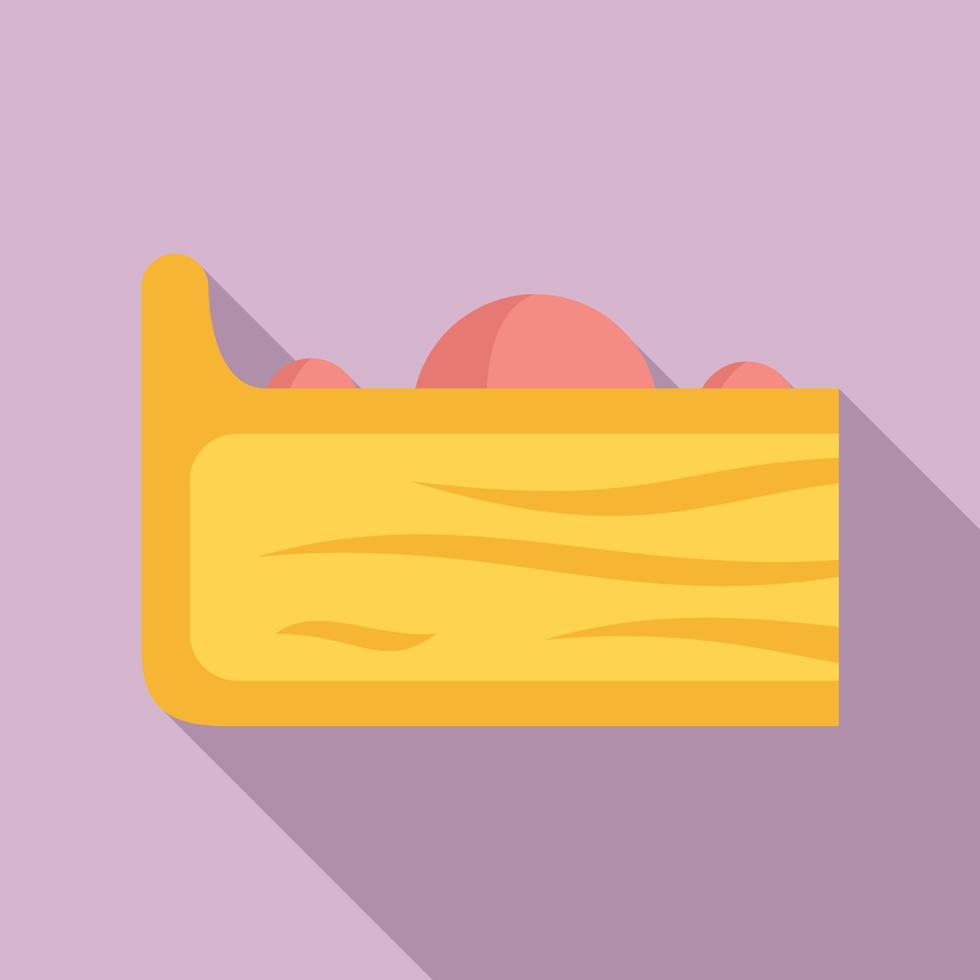 Cake slice icon, flat style vector