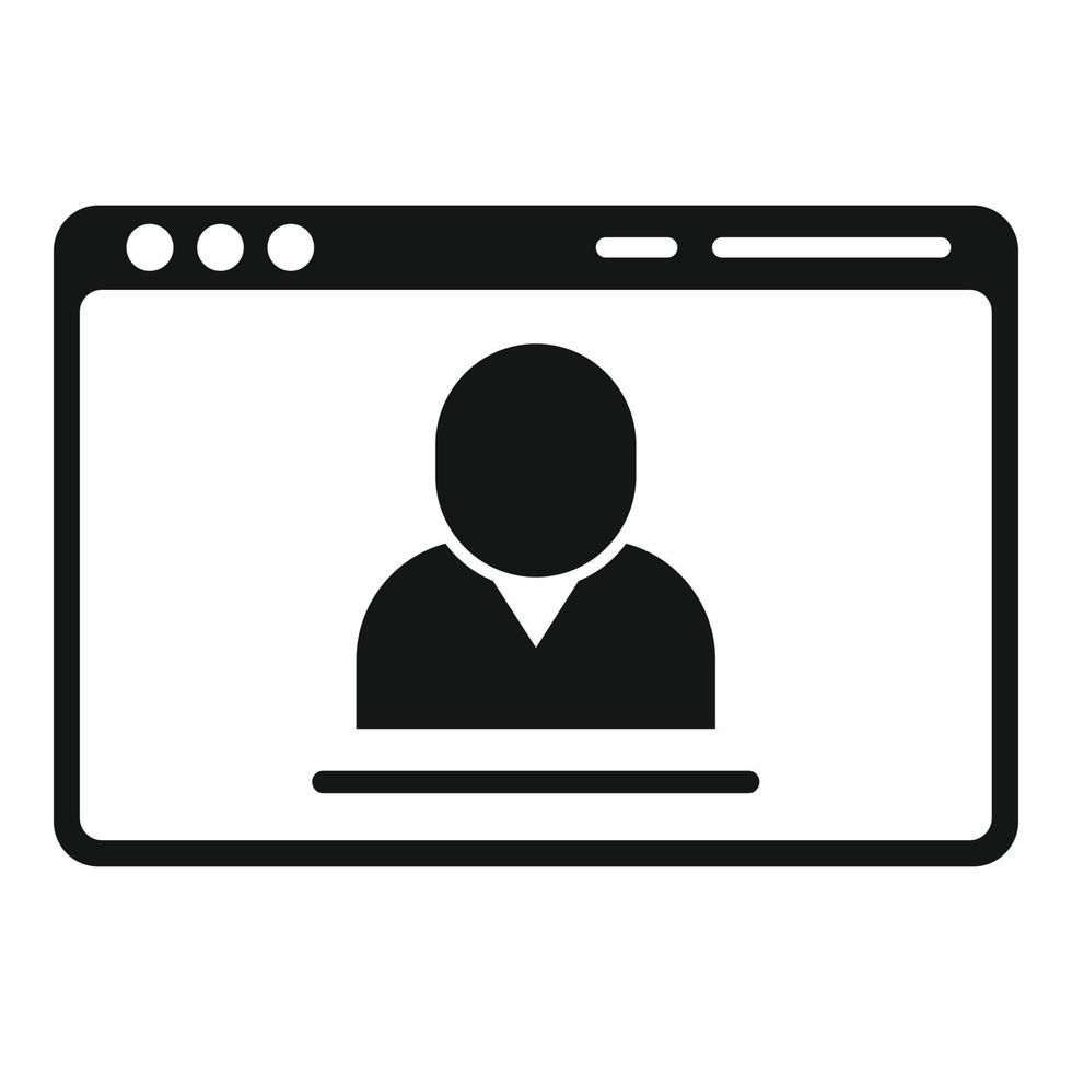 Web site video call icon, simple style vector