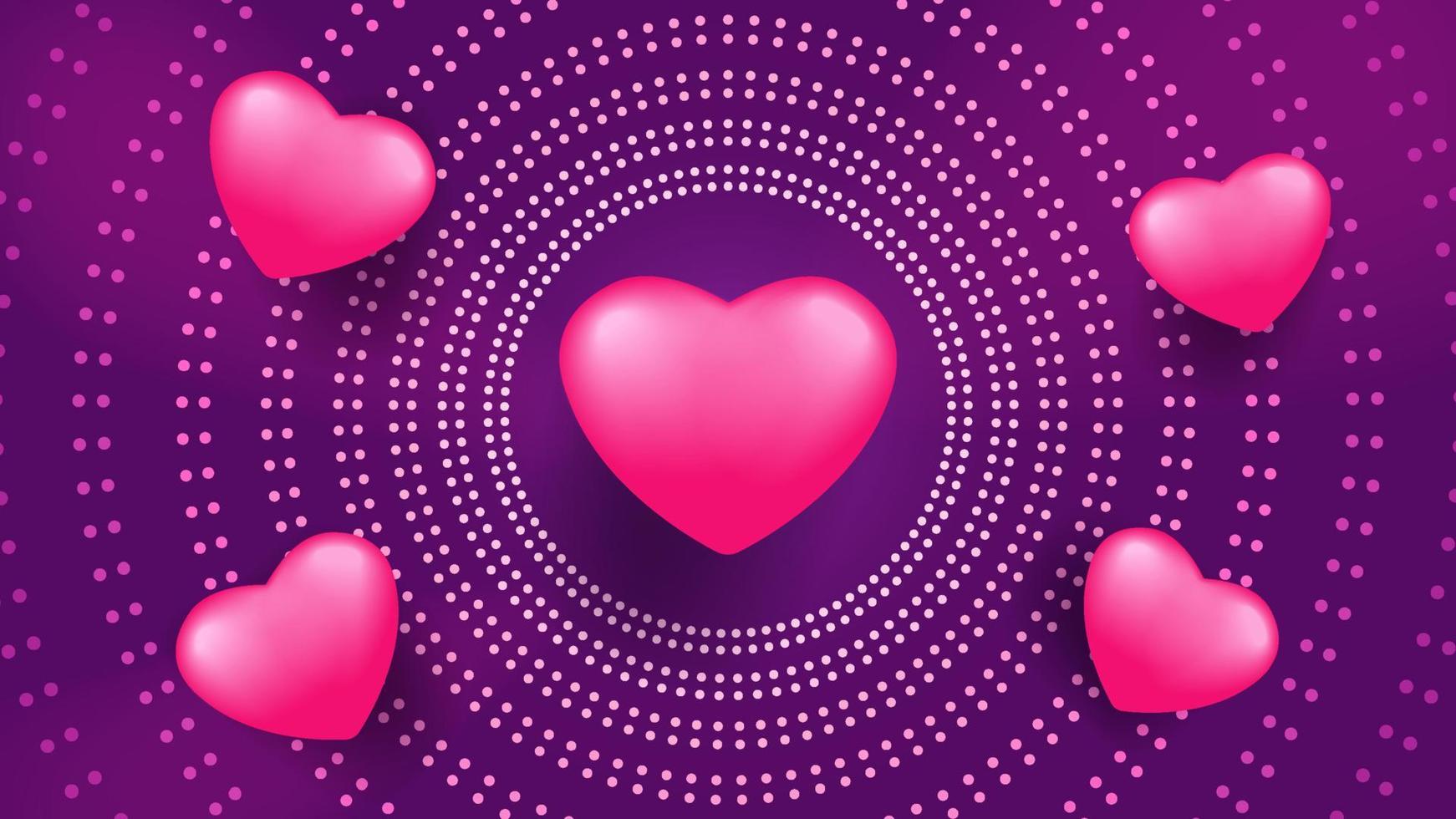 Heart on shiny purple background vector