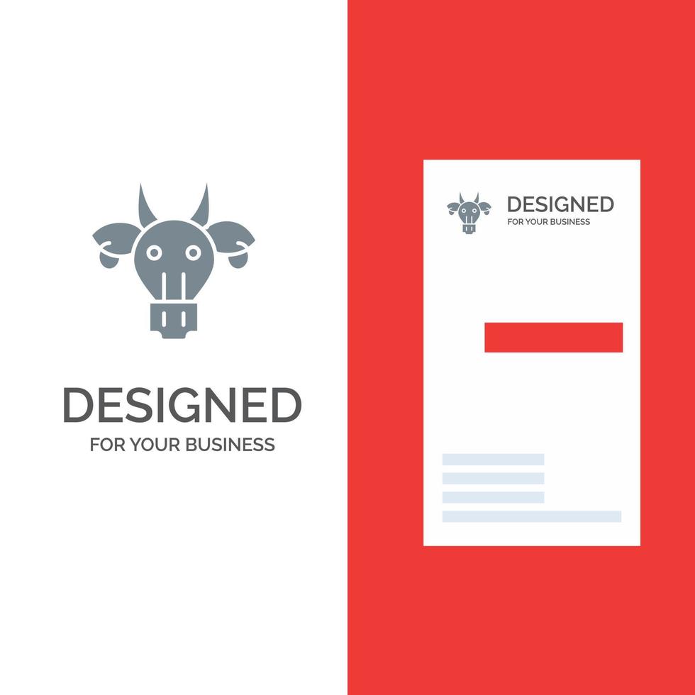 Adornment Animals Bull Indian Skull Grey Logo Design and Business Card Template vector