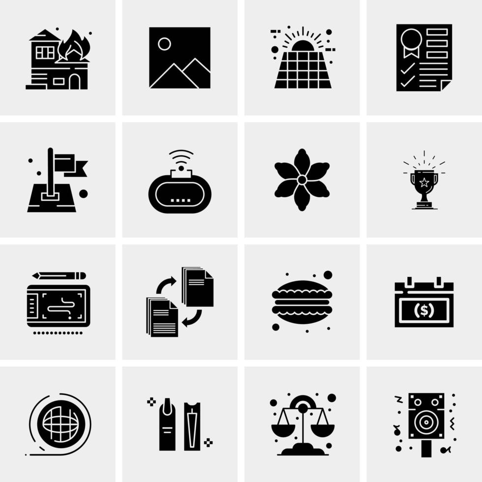 16 iconos de negocios universales vector ilustración de icono creativo para usar en proyectos relacionados con la web y dispositivos móviles