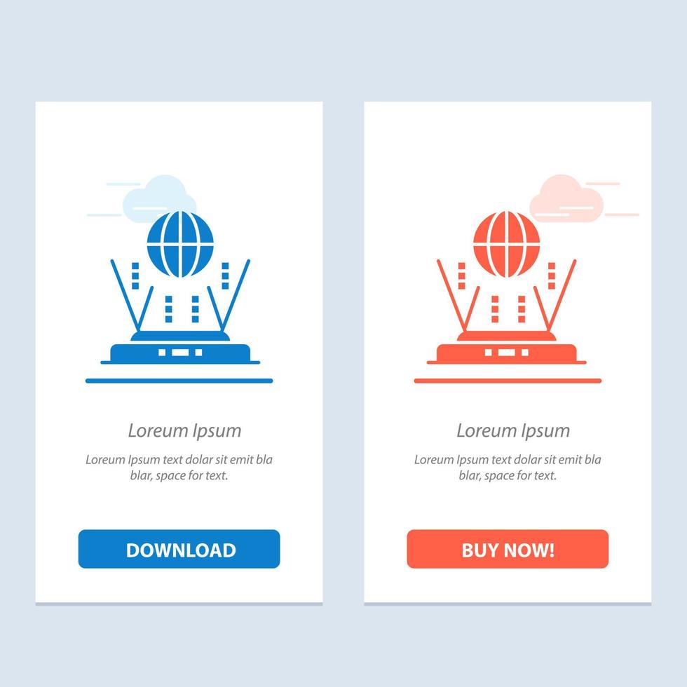 Internet Globe Router Connect  Blue and Red Download and Buy Now web Widget Card Template vector
