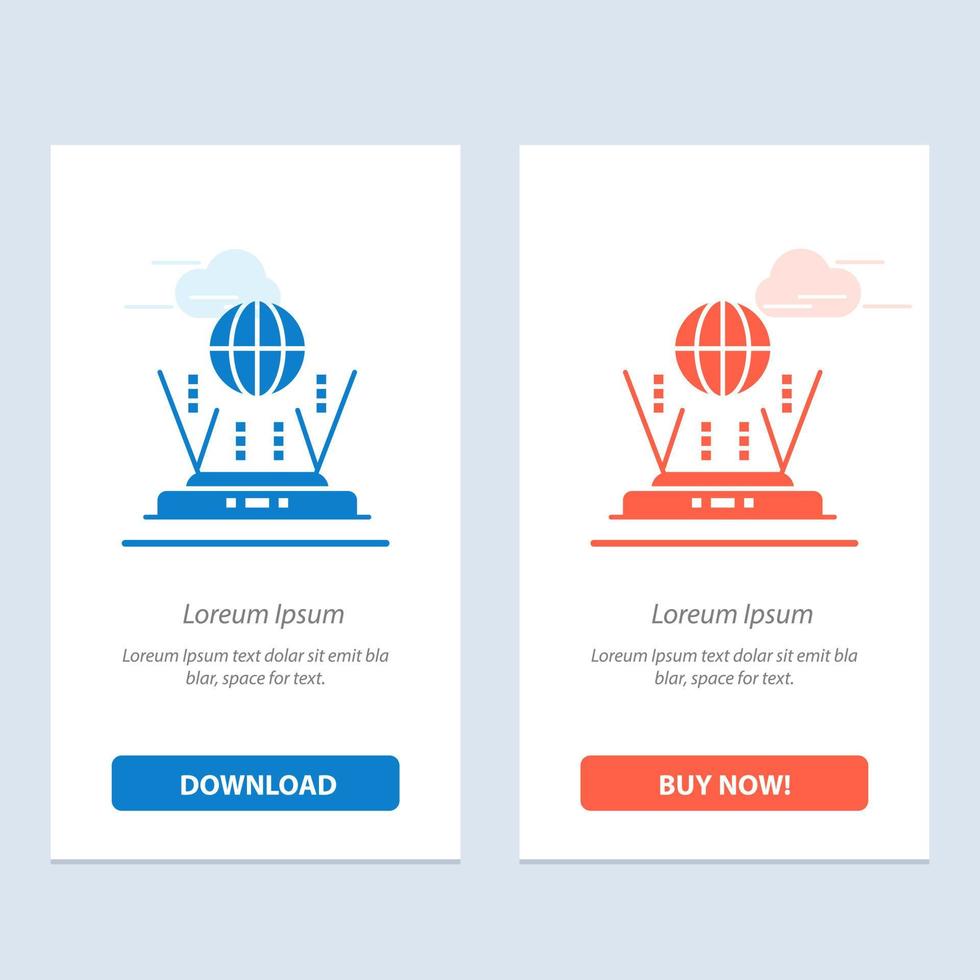 Internet Globe Router Connect  Blue and Red Download and Buy Now web Widget Card Template vector