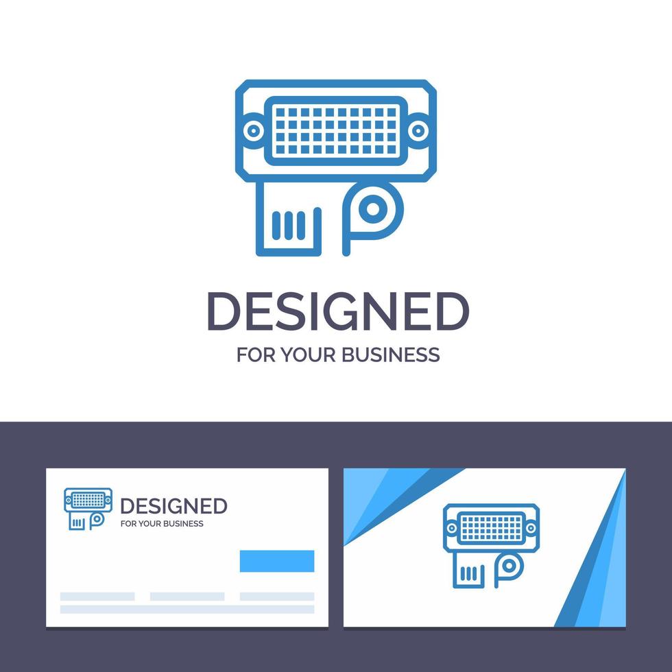 Creative Business Card and Logo template Adapter Connection Data Input Vector Illustration
