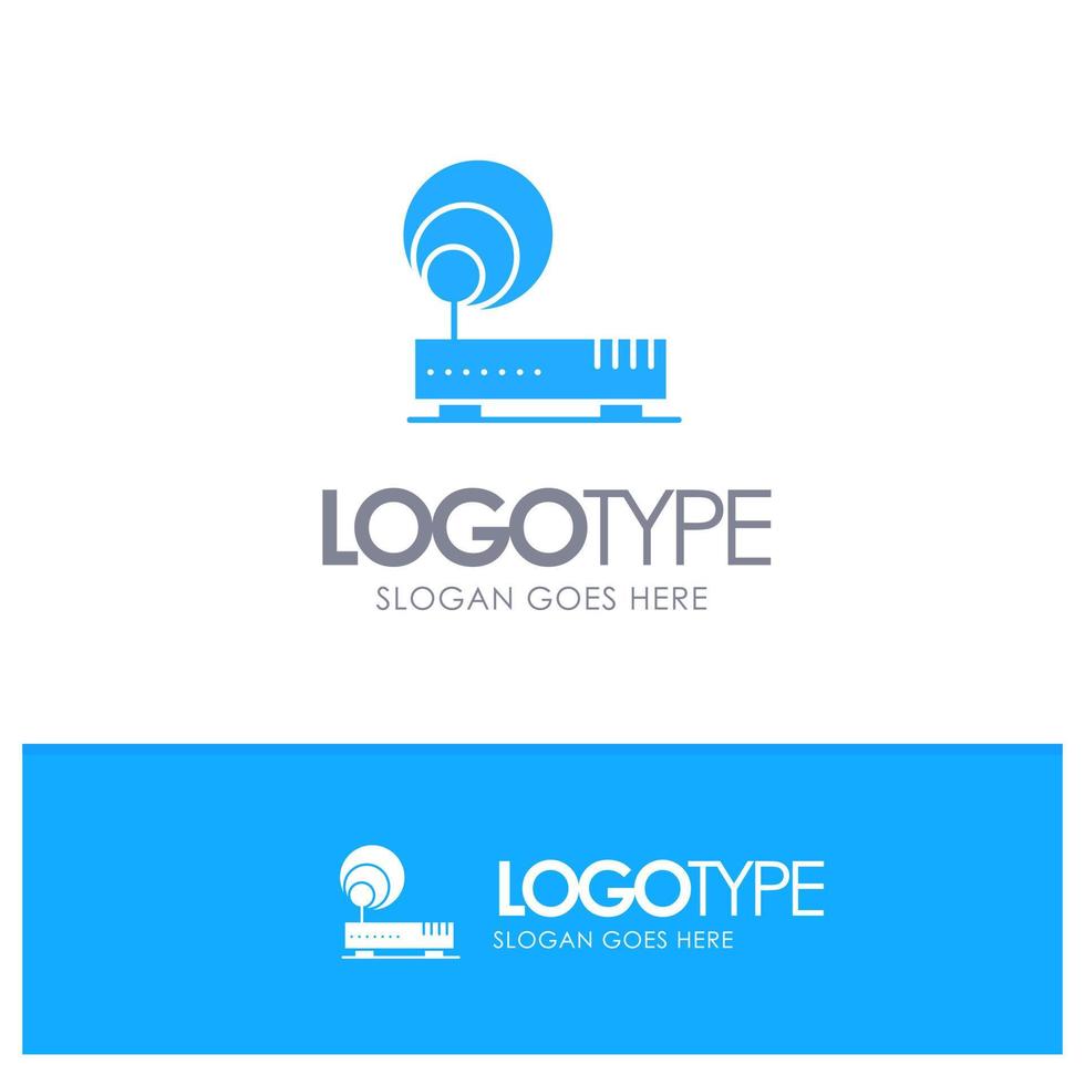 Connection Hardware Internet Network Blue Solid Logo with place for tagline vector