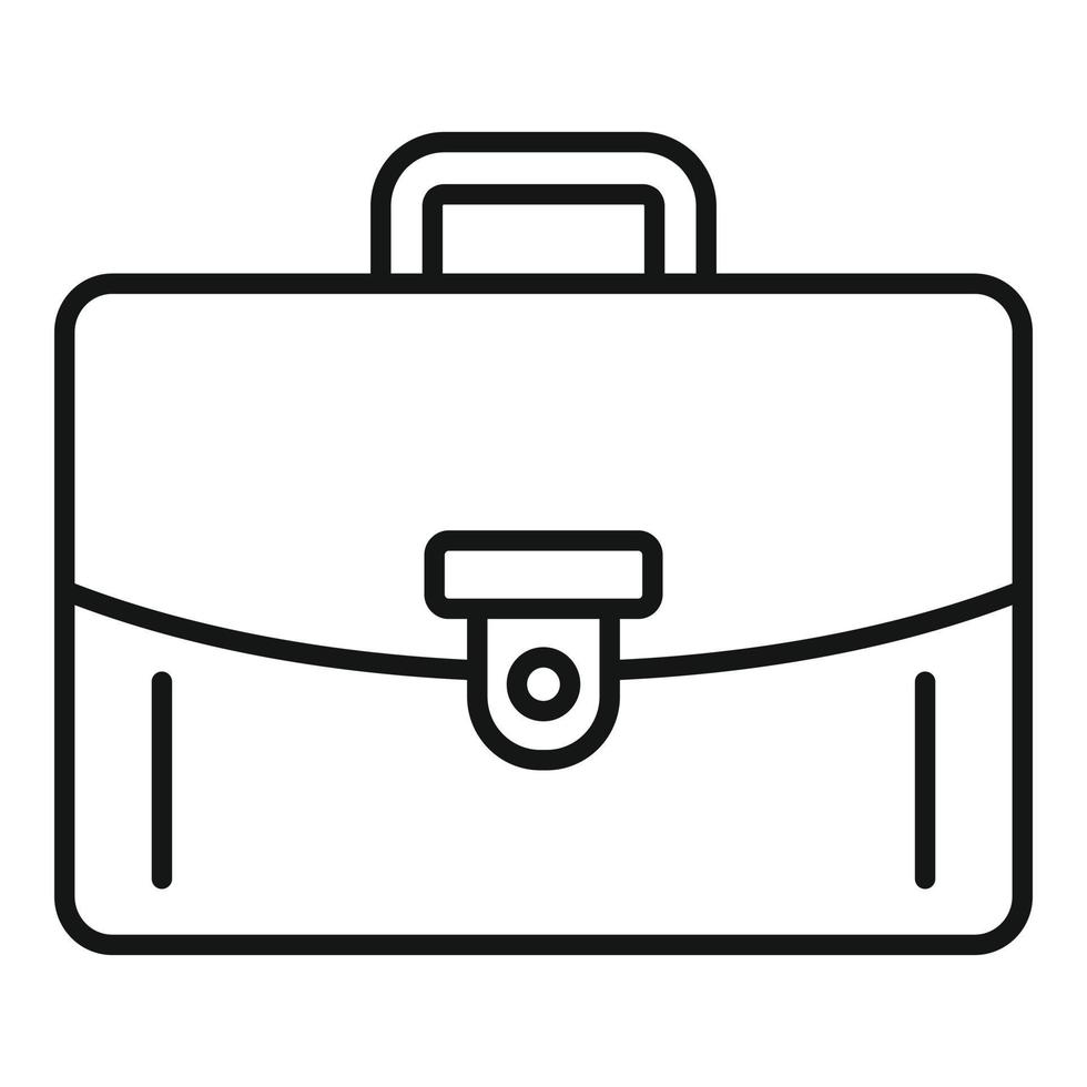 Leather briefcase icon, outline style vector