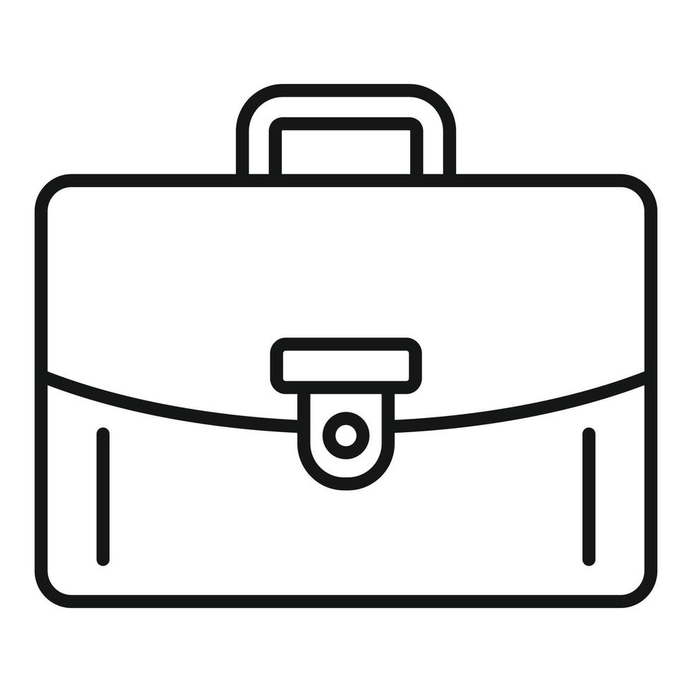 Leather briefcase icon, outline style vector