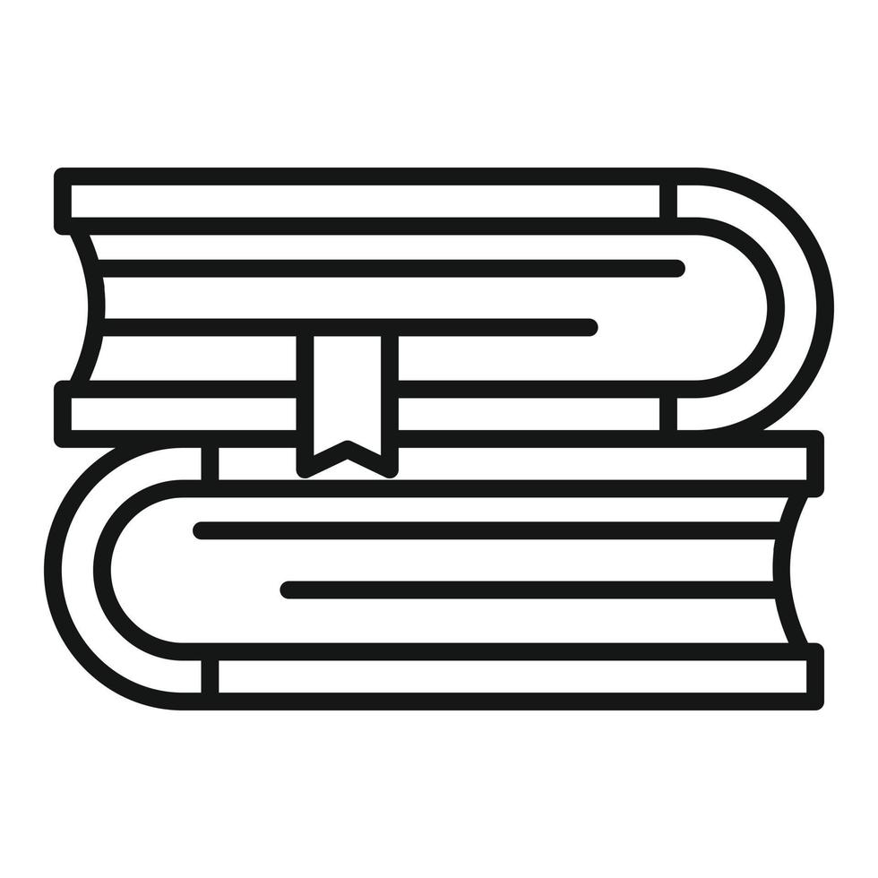Books stack icon, outline style vector