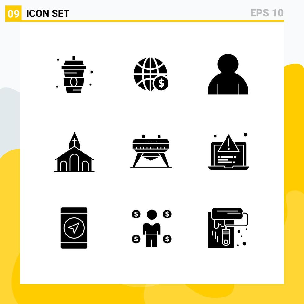9 Creative Icons Modern Signs and Symbols of gymnastic cross business christian church Editable Vector Design Elements