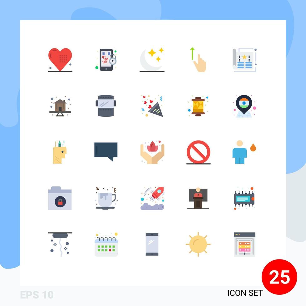 Set of 25 Modern UI Icons Symbols Signs for ads gestures mobile gesture up Editable Vector Design Elements