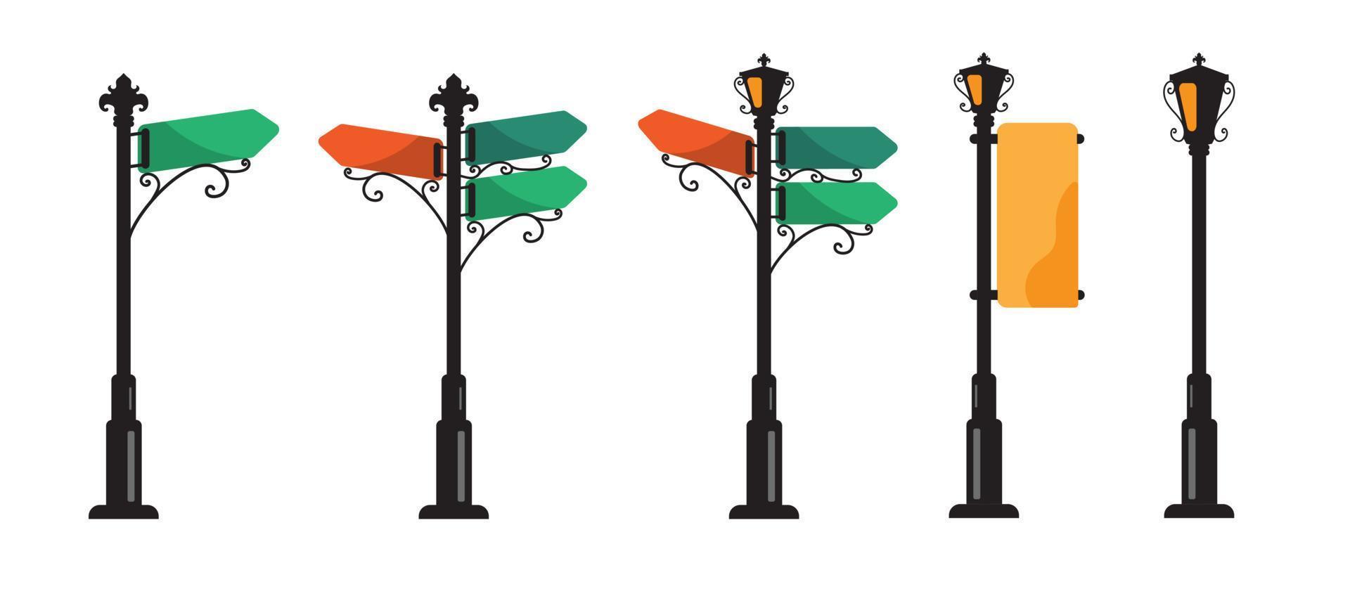 Vector graphic of  signpost, signpole, sign