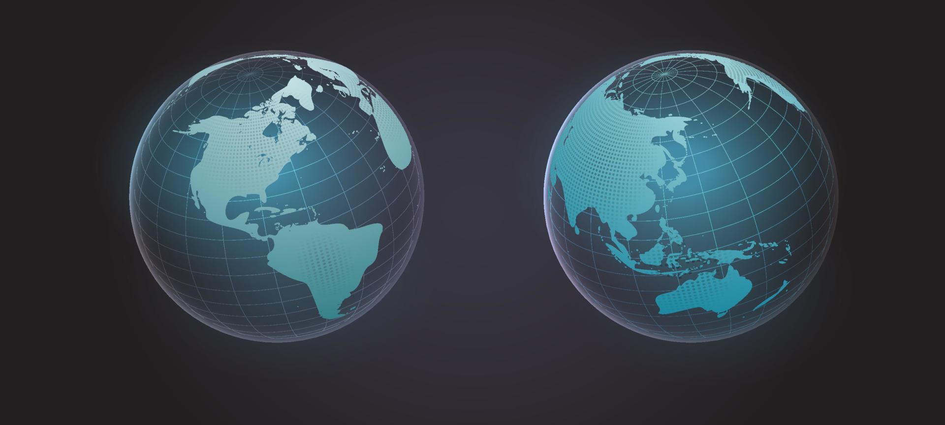 Vector graphic of  globes