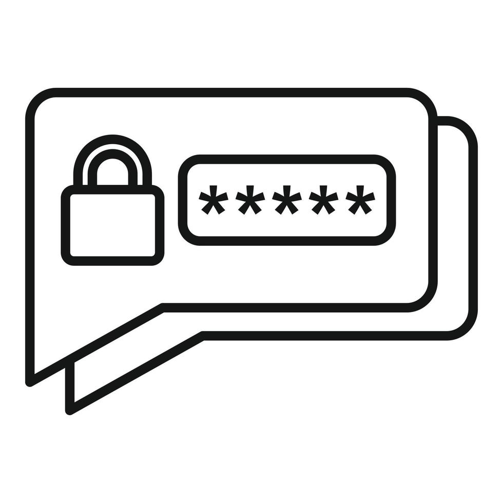 icono de autenticación de sms, estilo de contorno vector