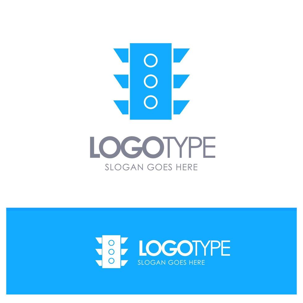 Light Traffic signal Navigation rule Blue Solid Logo with place for tagline vector