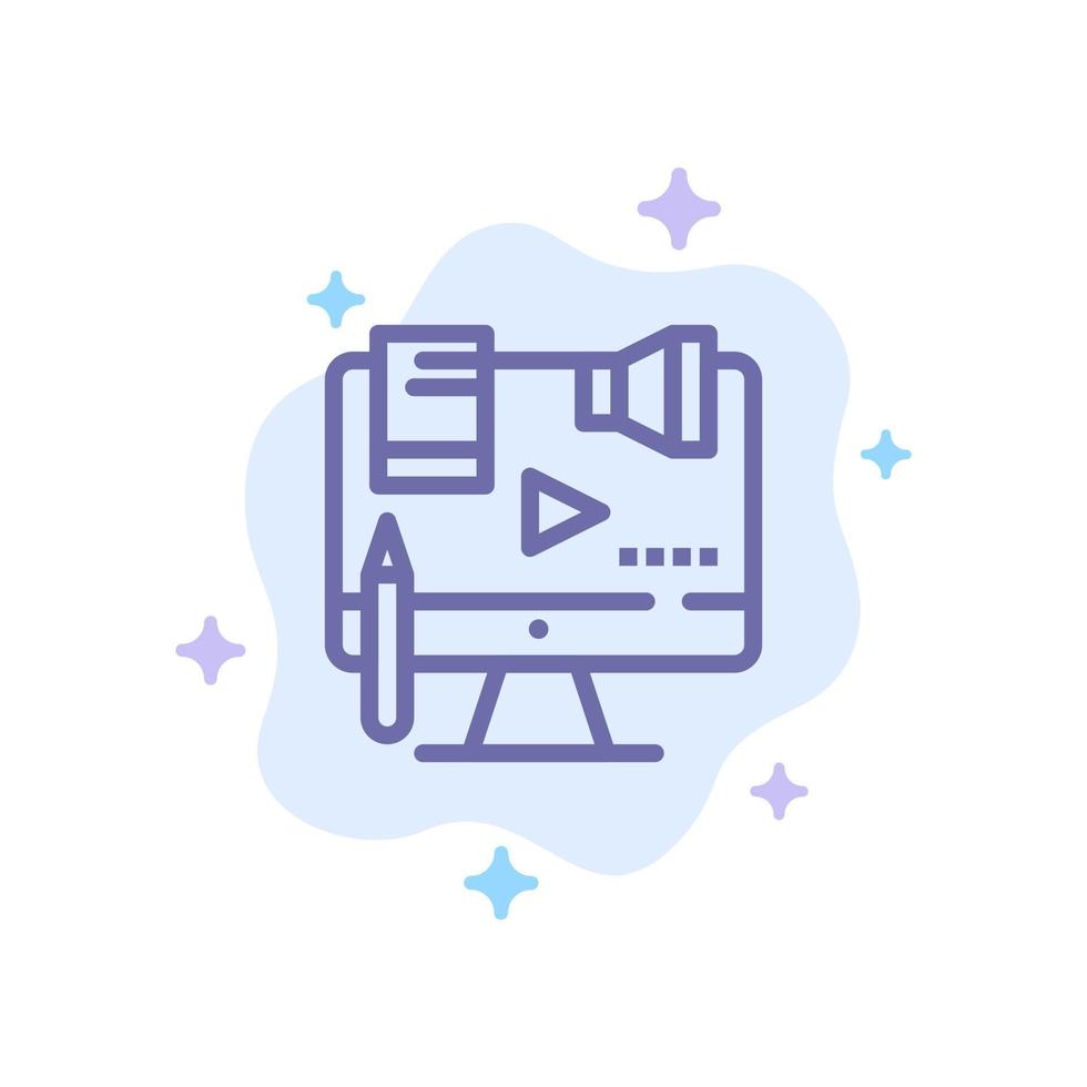 Business Content Copyright Digital Law Blue Icon on Abstract Cloud Background vector