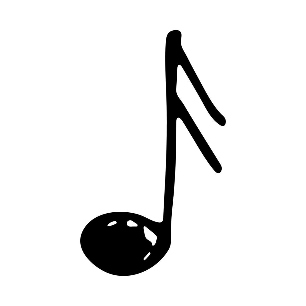 Music note doodle. Hand drawn musical symbol. Single element for print, web, design, decor, logo vector