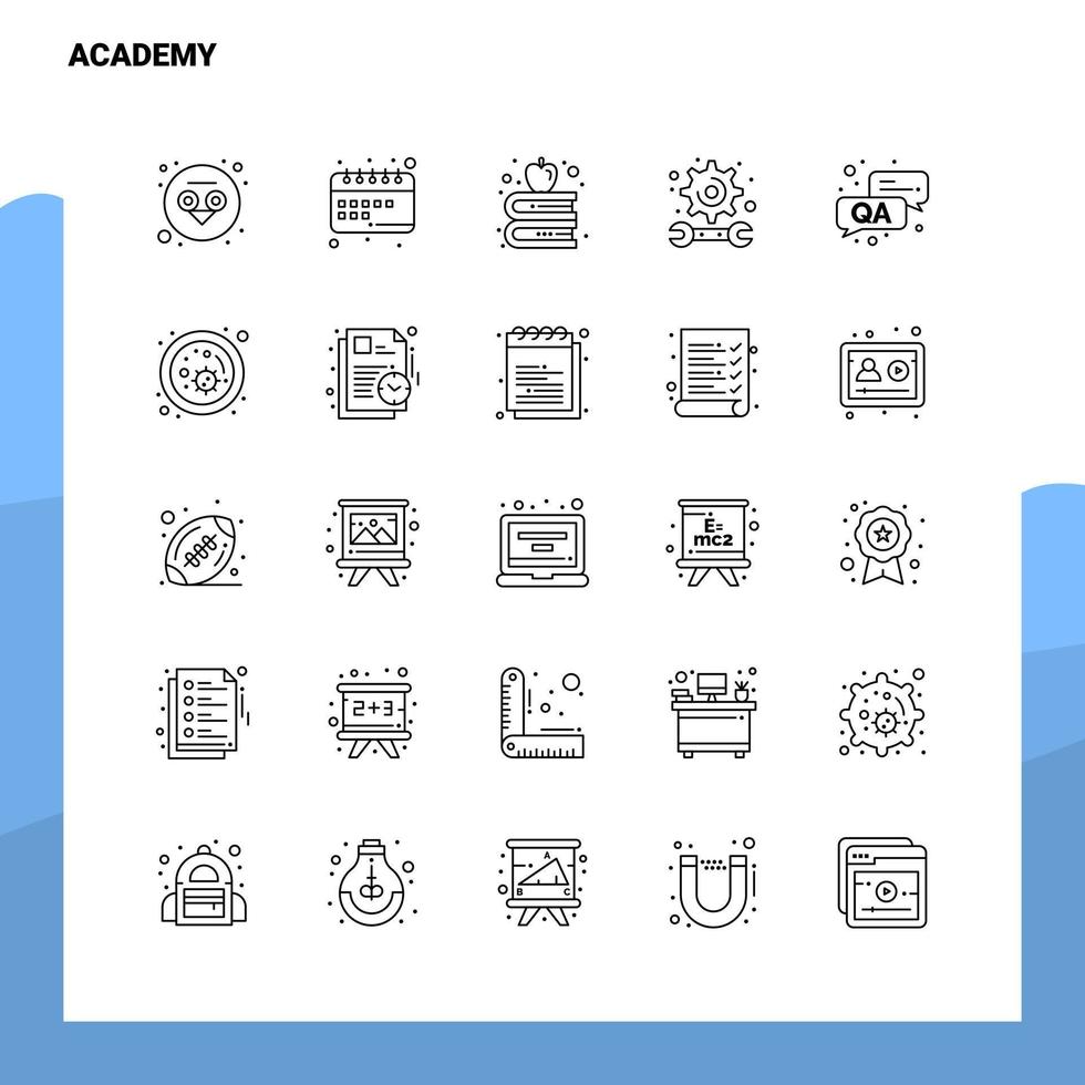 Set of Academy Line Icon set 25 Icons Vector Minimalism Style Design Black Icons Set Linear pictogram pack
