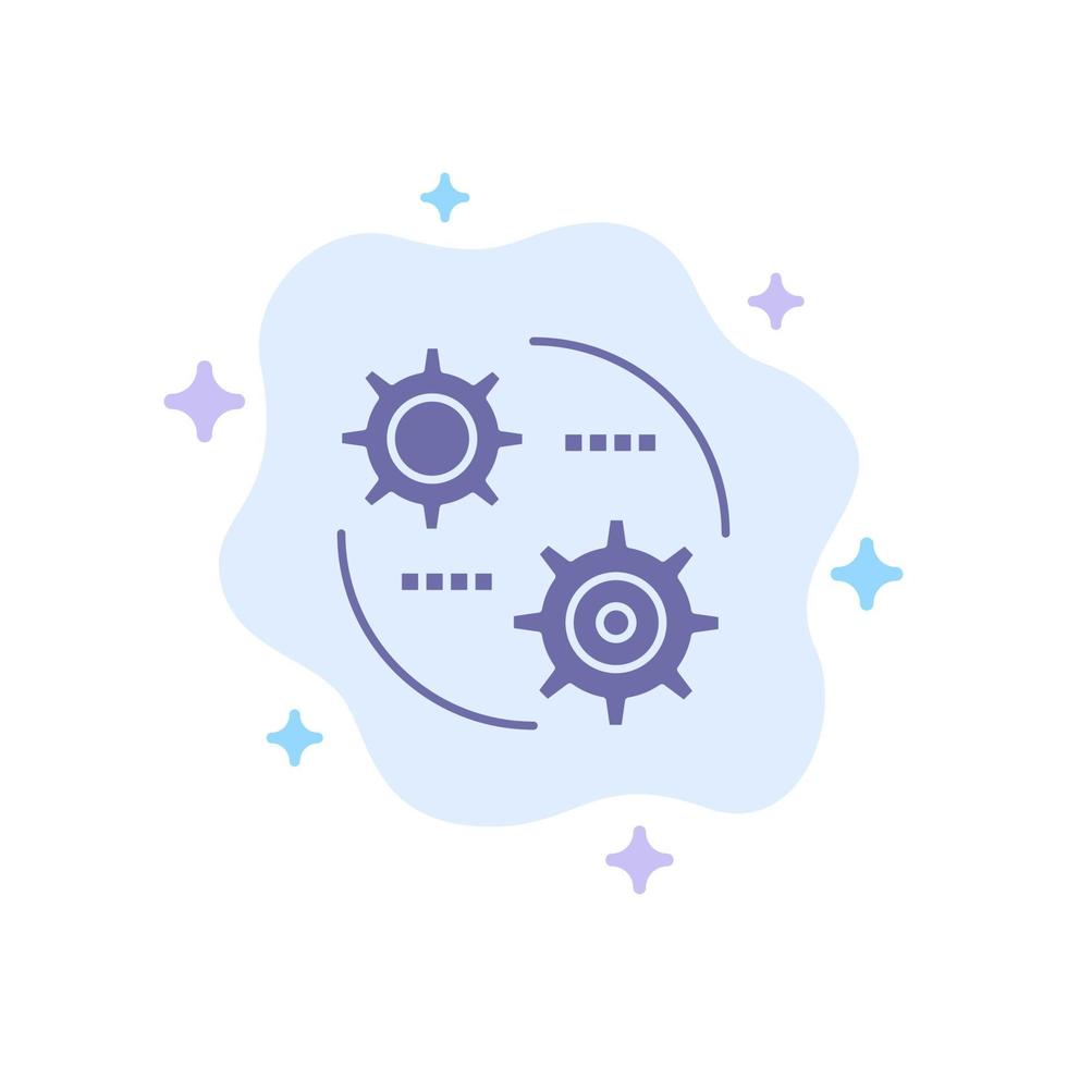 Control Setting Gear Setting Blue Icon on Abstract Cloud Background vector