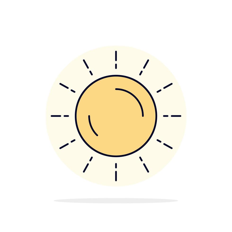 sun weather sunset sunrise summer Flat Color Icon Vector