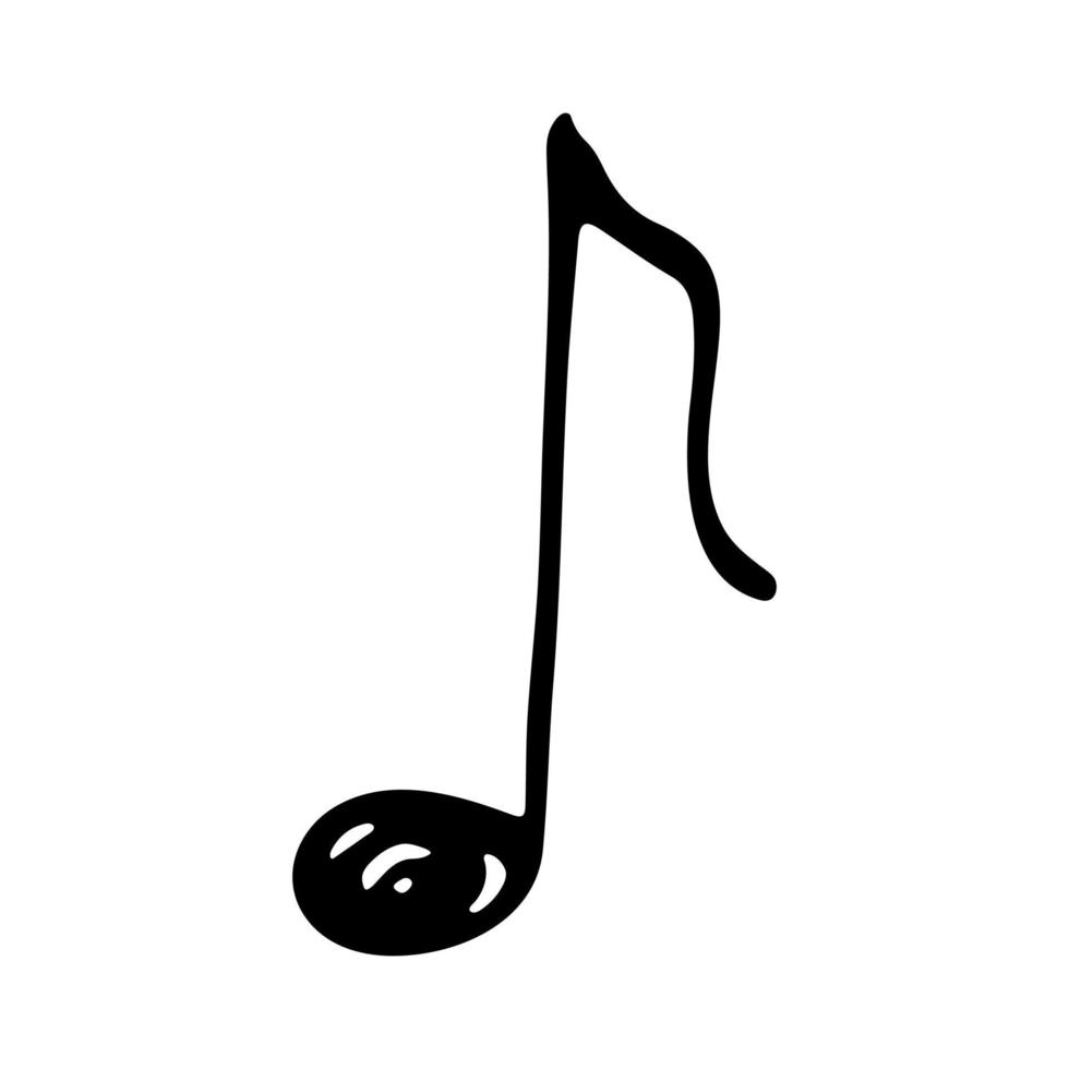 Music note doodle. Hand drawn musical symbol. Single element for print, web, design, decor, logo vector