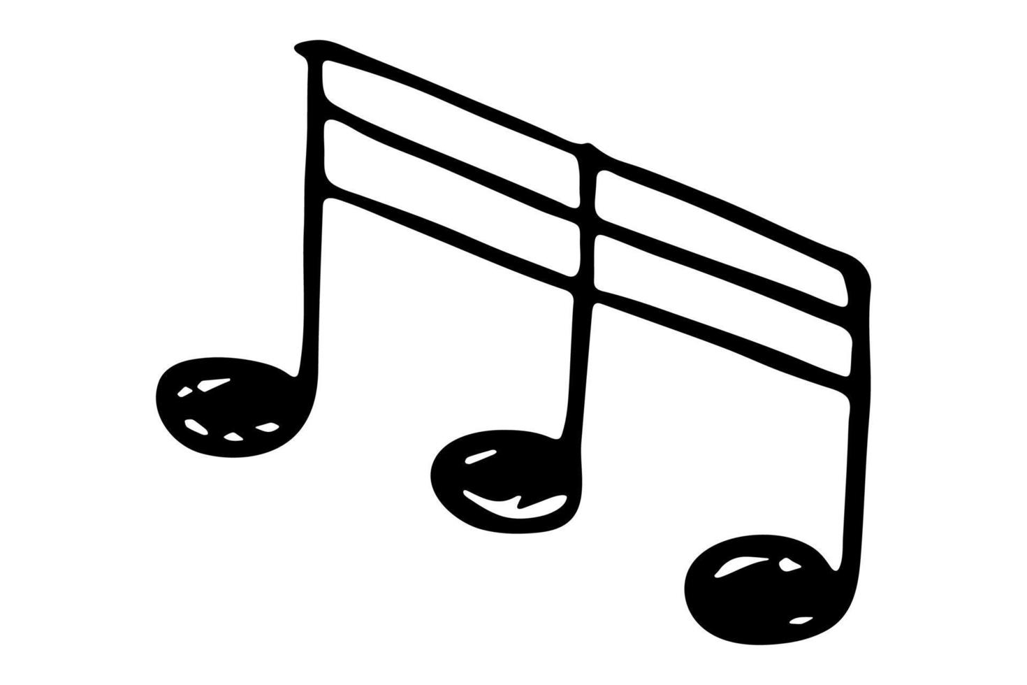 garabato de nota musical. símbolo musical dibujado a mano. elemento único para impresión, web, diseño, decoración, logotipo vector