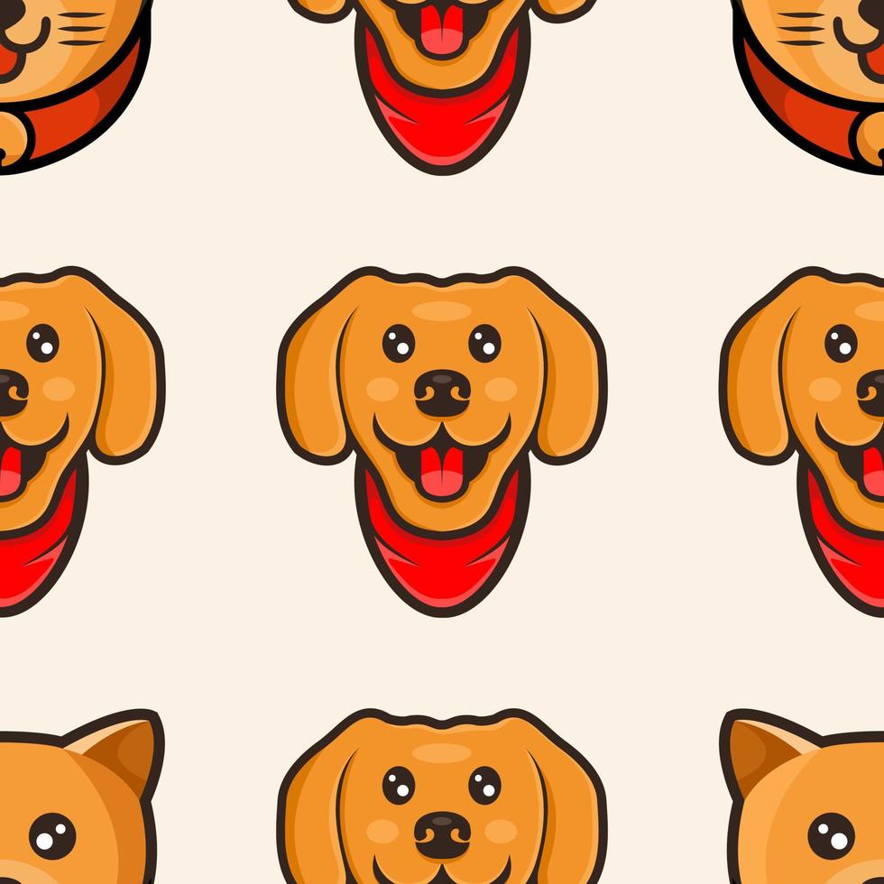 cute head dog pattern design vector