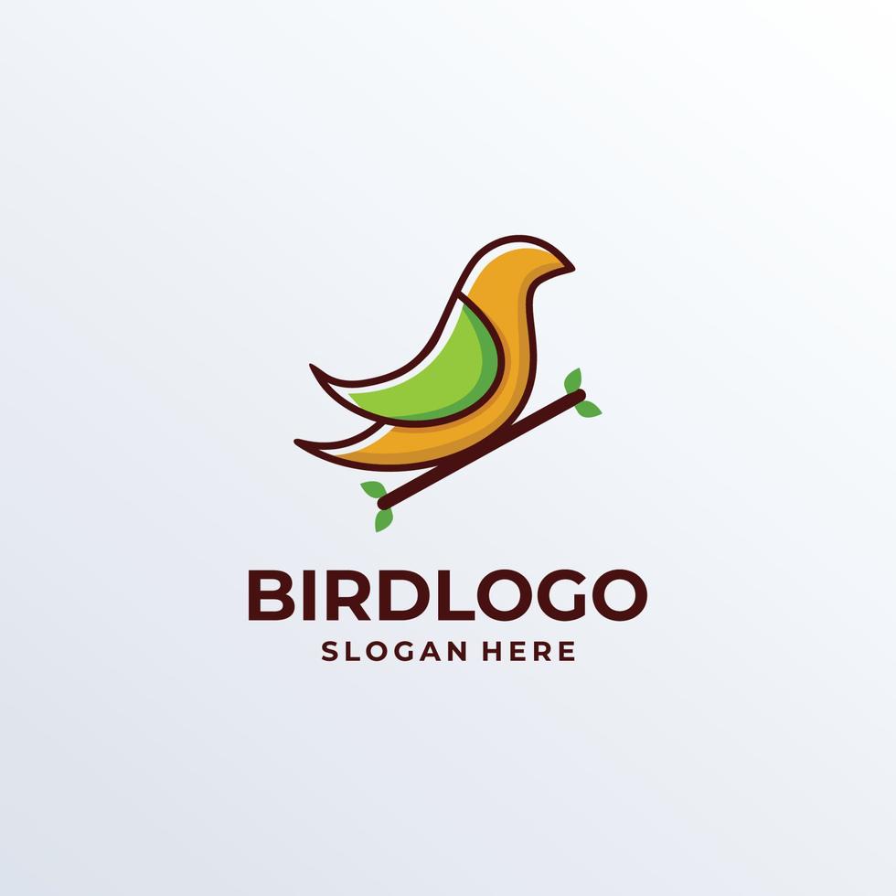 diseño de logotipo de pájaro de dibujos animados vector