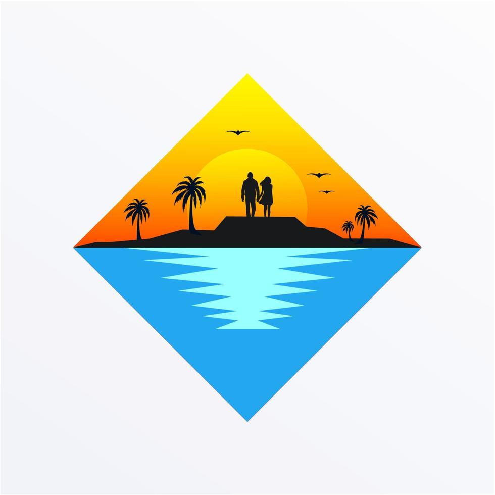wonderful beach illustration design vector