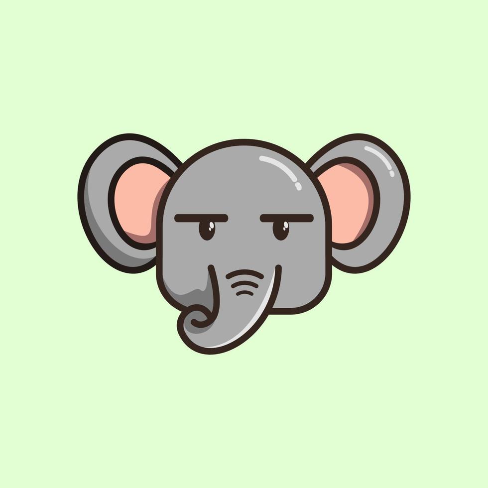 vector de diseño de mascota de elefante de cabeza linda