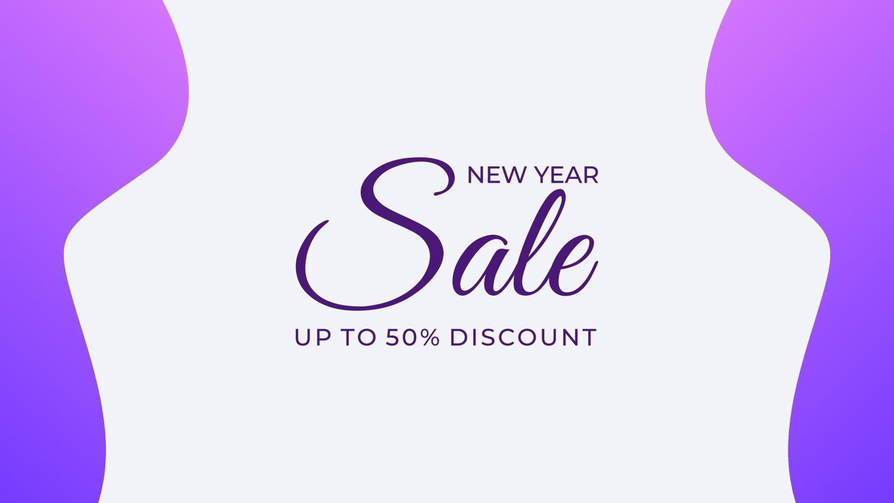 diseño de plantilla de banner de fondo de venta de año nuevo con vector libre de color púrpura