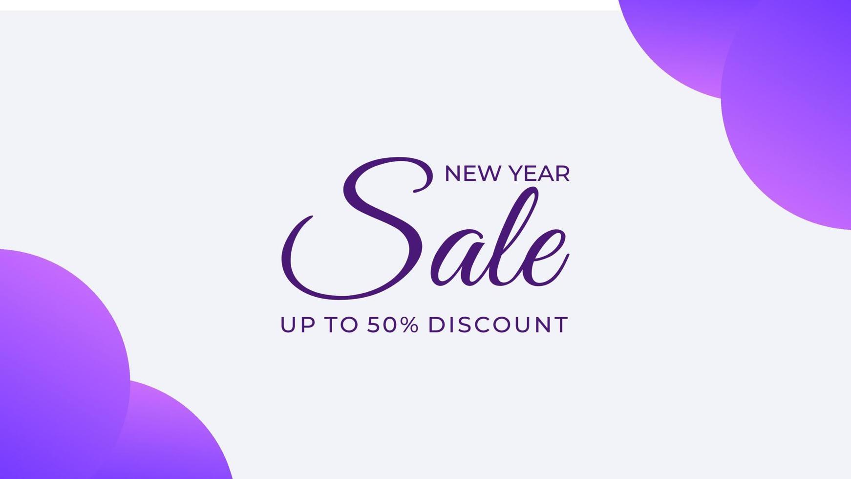 New Year sale background banner template design with purple color Free Vector