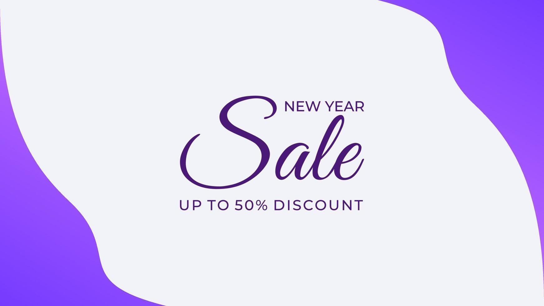New Year sale background banner template design with purple color Free Vector