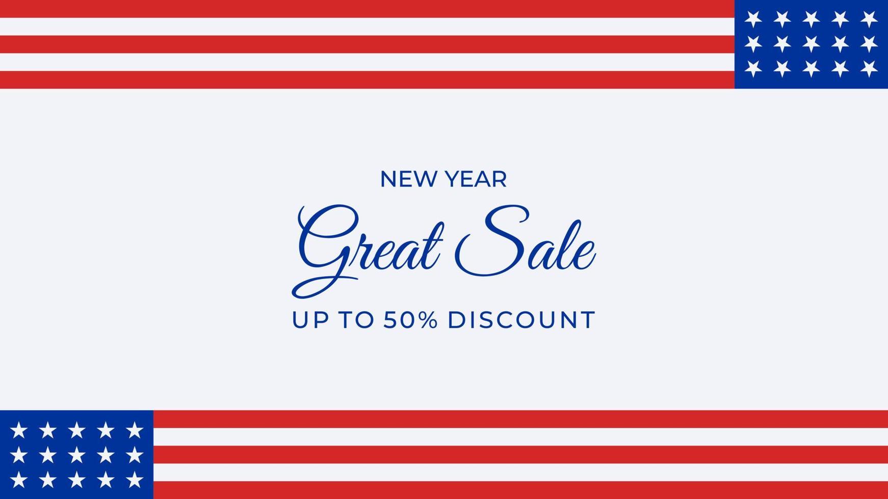 new year great sale background with american flag. suitable to use on new year event. vector