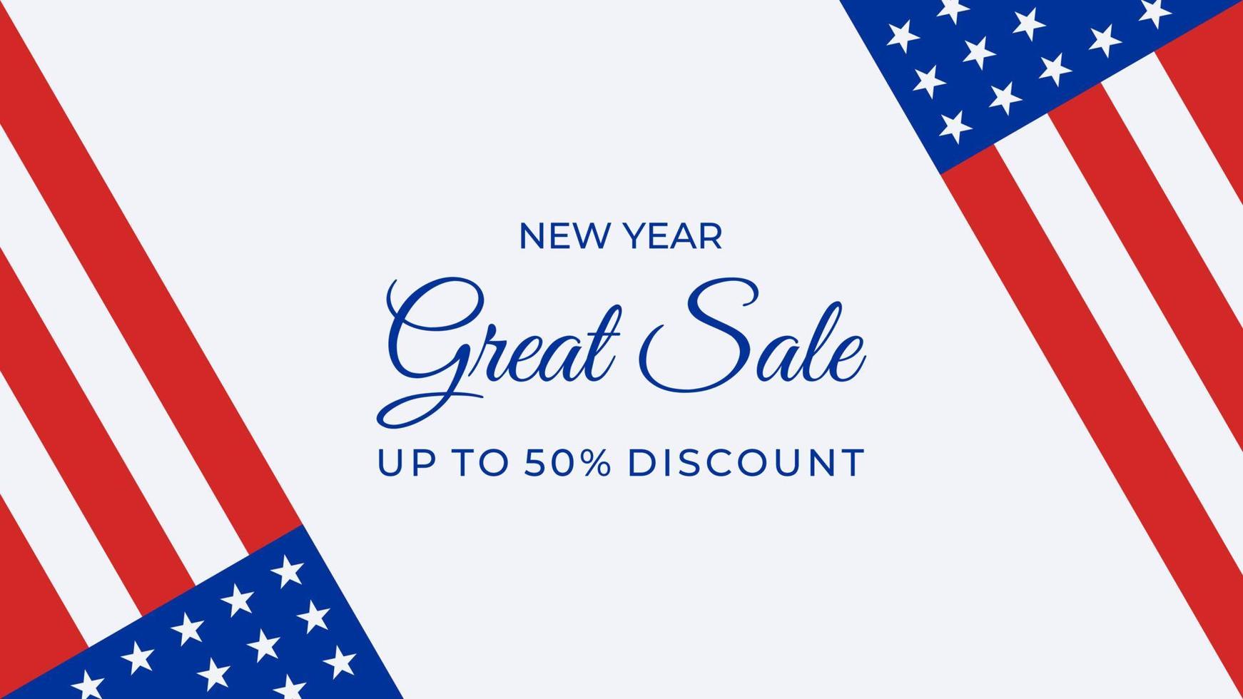 new year great sale background with american flag. suitable to use on new year event. vector