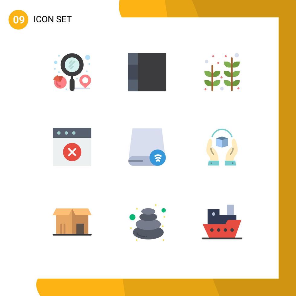 Set of 9 Commercial Flat Colors pack for gadget devices palm computers delete Editable Vector Design Elements