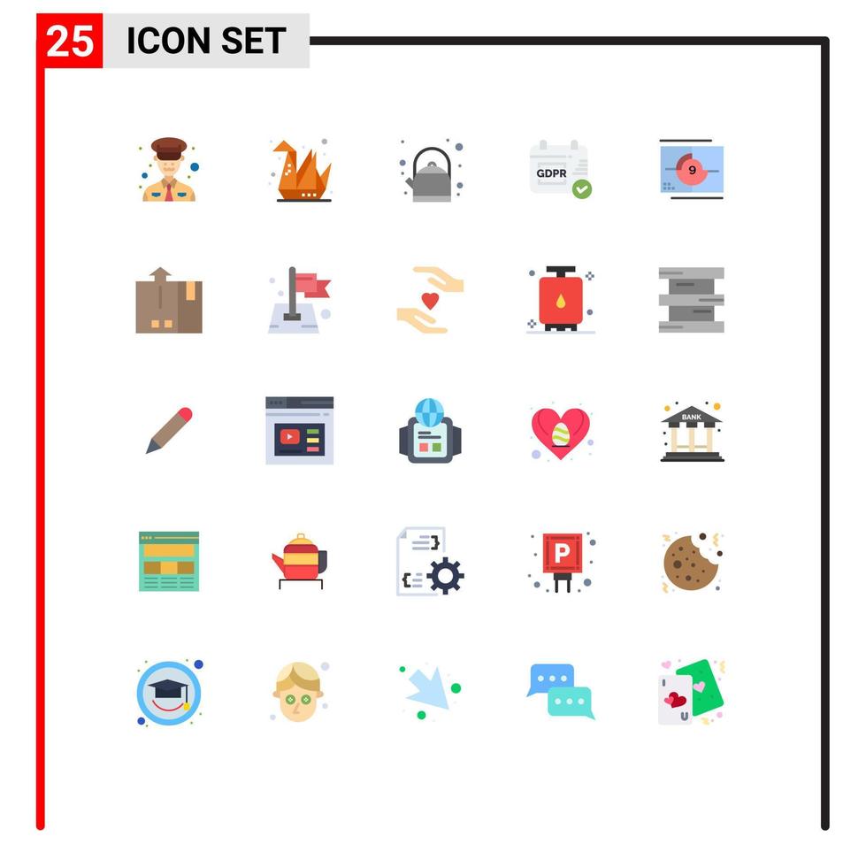paquete de iconos de vector de stock de 25 signos y símbolos de línea para números de estreno pot movie calendar elementos de diseño de vector editables