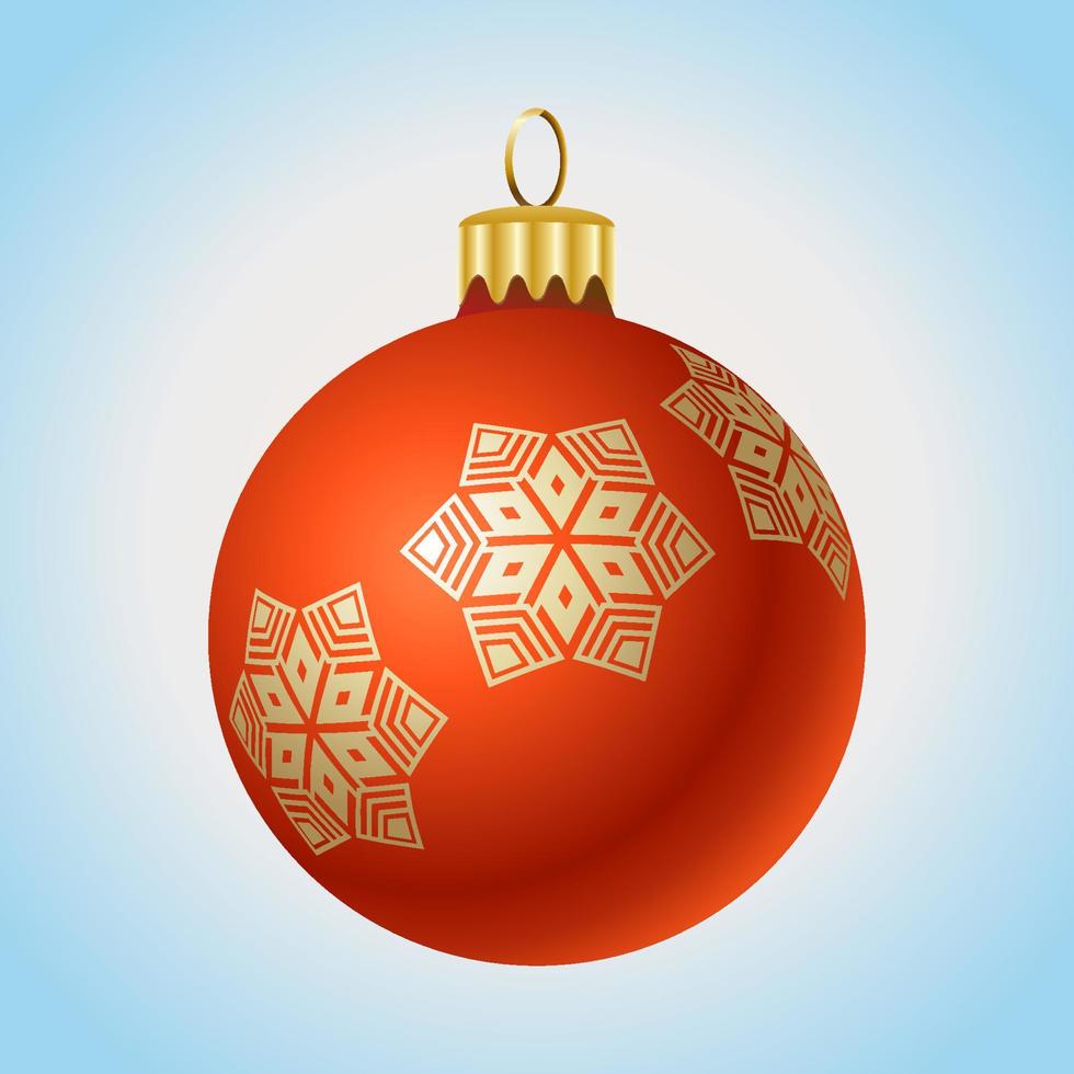 ilustración de adorno de navidad aislado. ilustración de adorno brillante de árbol de navidad. decoración navideña mate vector