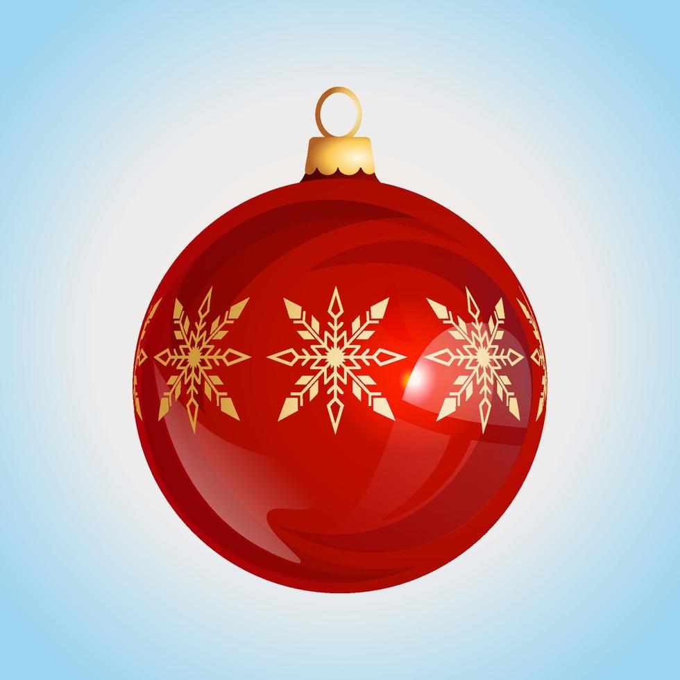 Christmas ornament illustration isolated. Christmas tree shiny bauble illustration. Christmas glossy decoration vector