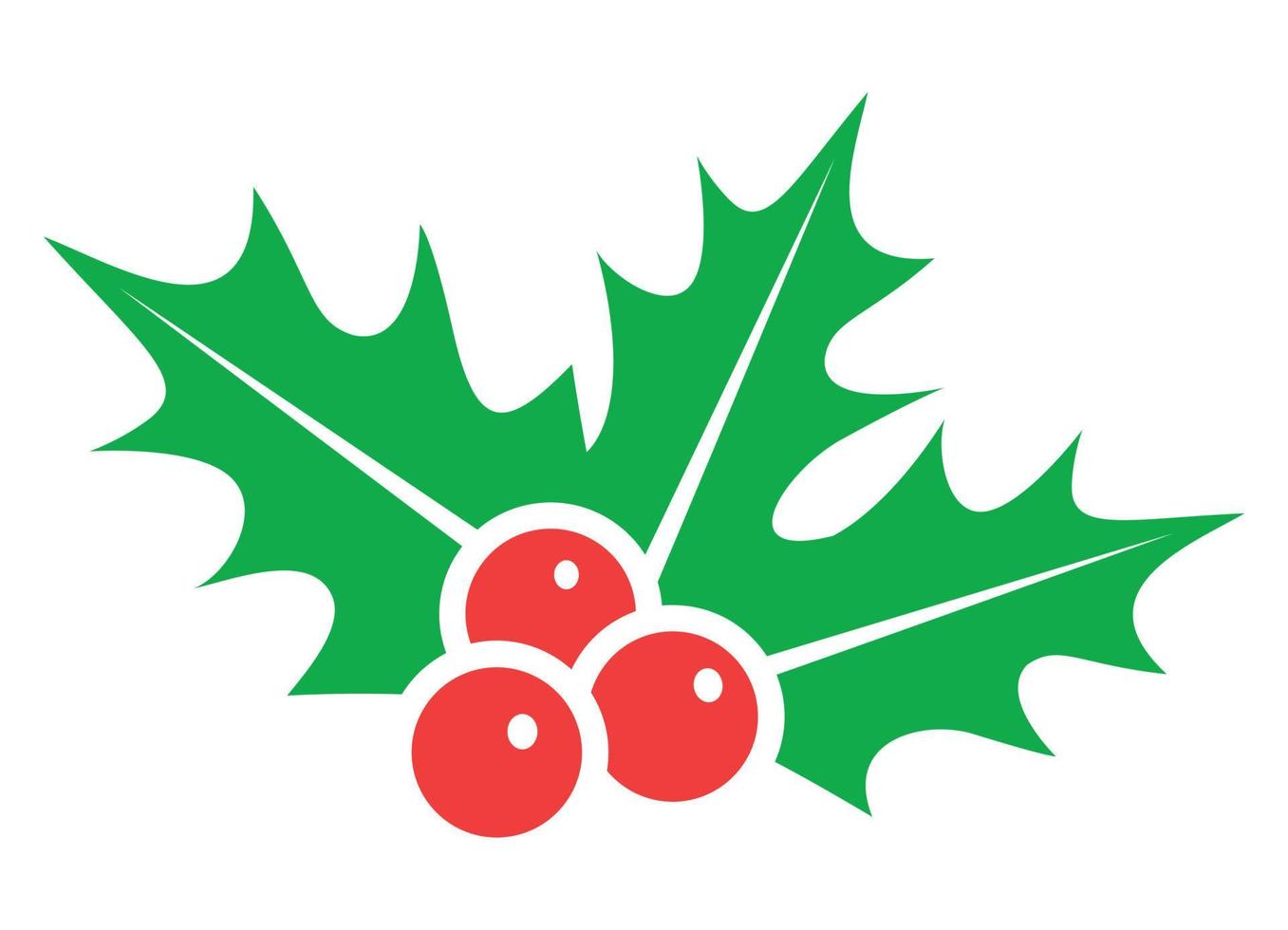 Holly berries flat illustration isolated. Holly berries icon. Christmas vector decorative element