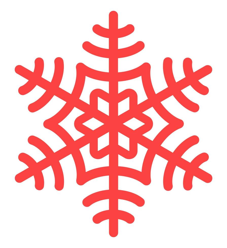 Snowflake flat icon isolated. Christmas snowflake flat illustration isolated. Festive vector decorative element