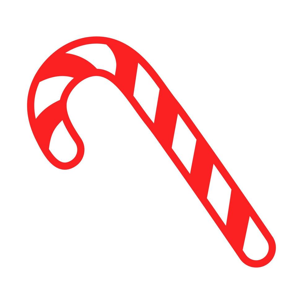 Candy cane flat icon isolated. Christmas sugar cane flat illustration isolated. Festive decorative element vector