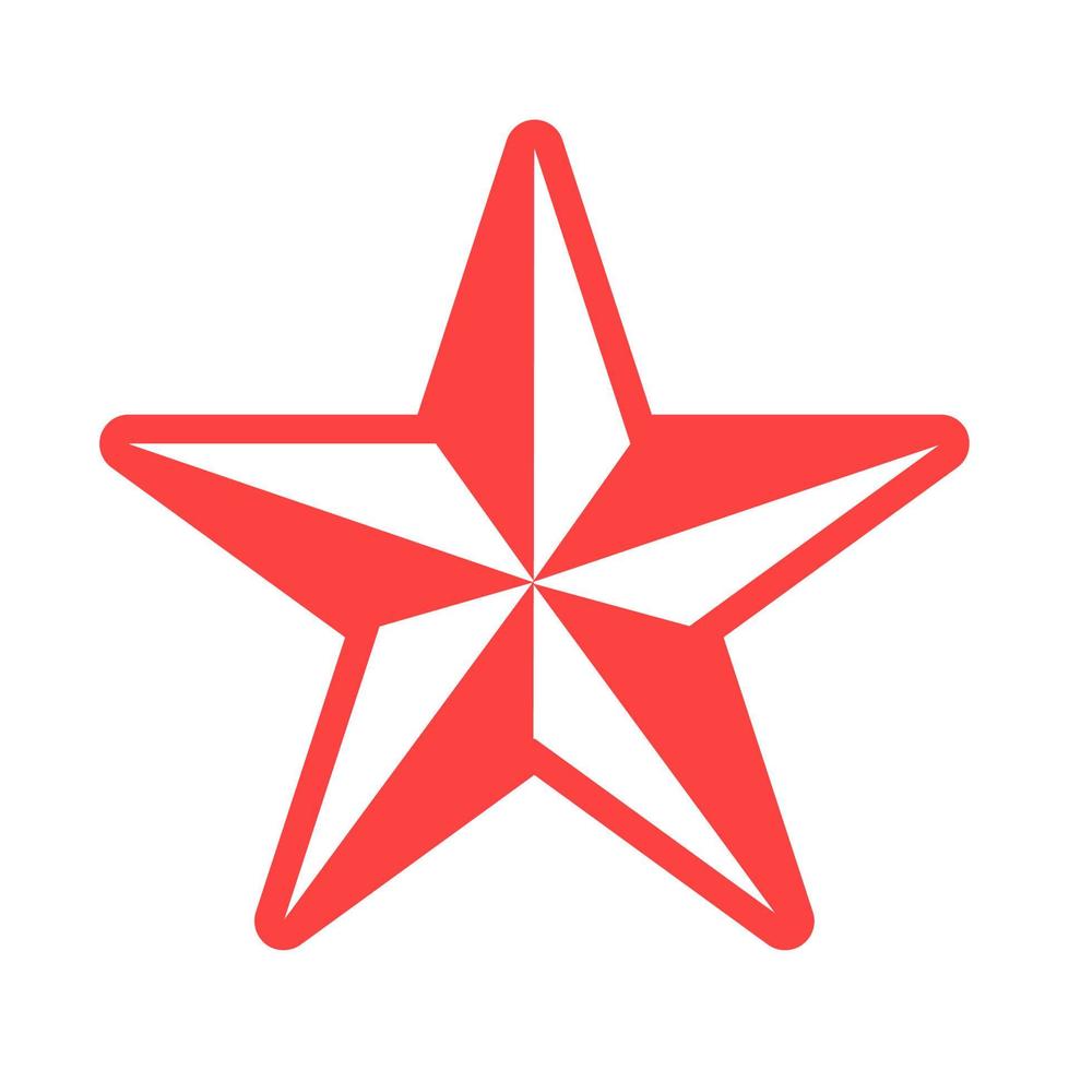 icono plano estrella aislado. ilustración plana de estrella de navidad roja. elemento decorativo de vector de navidad festiva