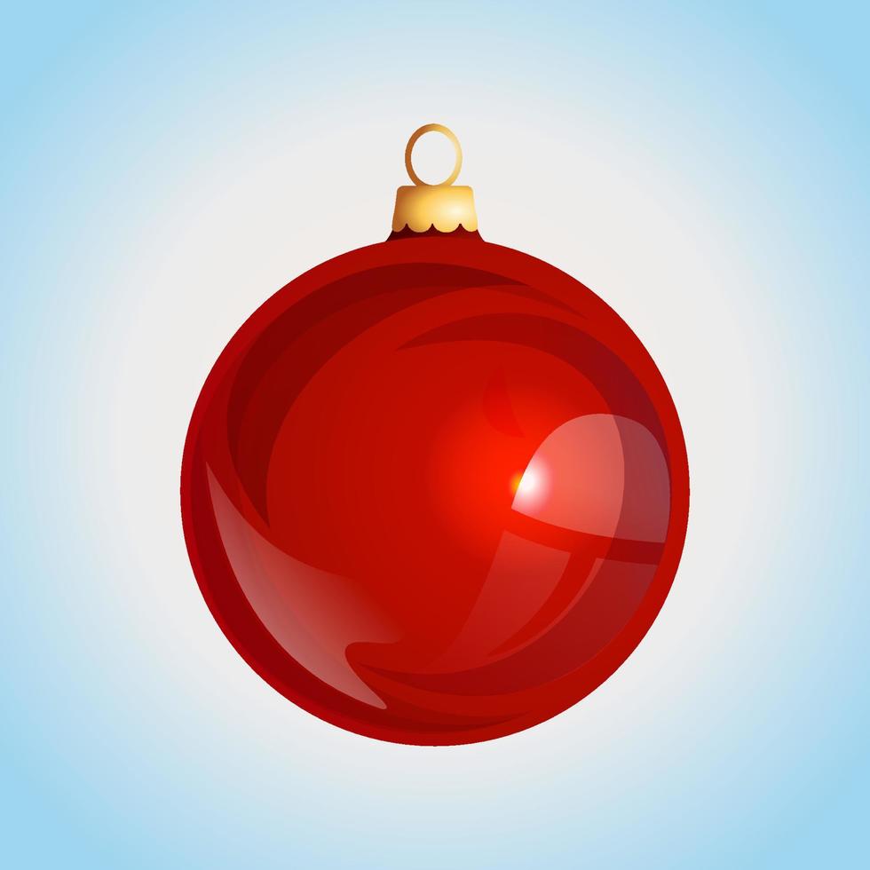 Christmas ornament illustration isolated. Christmas tree shiny bauble illustration. Christmas glossy decoration vector