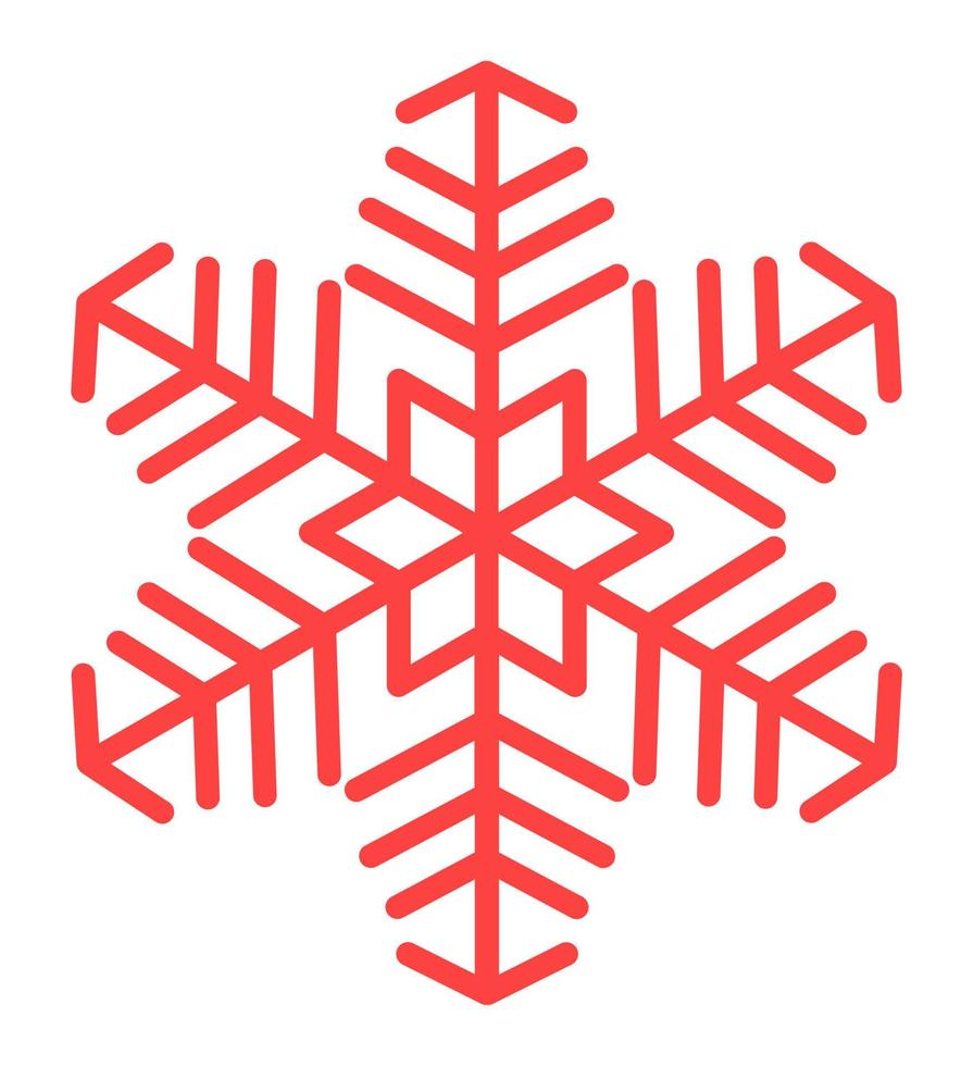 Snowflake flat icon isolated. Christmas snowflake flat illustration isolated. Festive vector decorative element