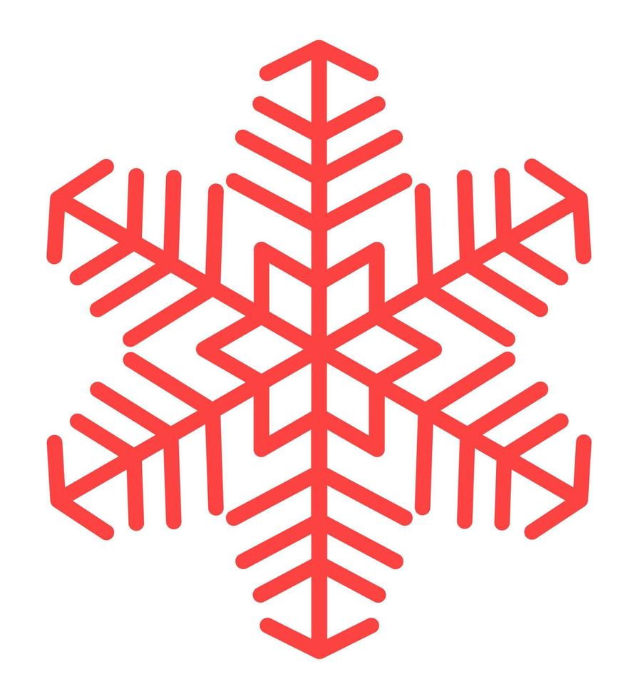 icono plano de copo de nieve aislado. ilustración plana de copo de nieve de navidad aislado. elemento decorativo vector festivo