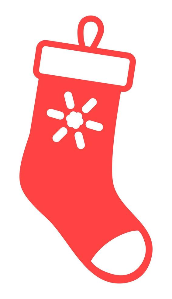 Christmas stocking illustration isolated. Christmas stocking icon isolated. Festive vector decorative element