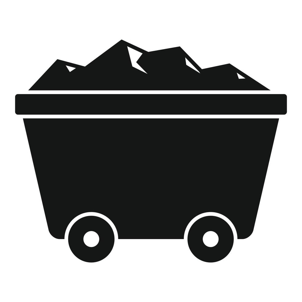 Wagon cart icon, simple style vector