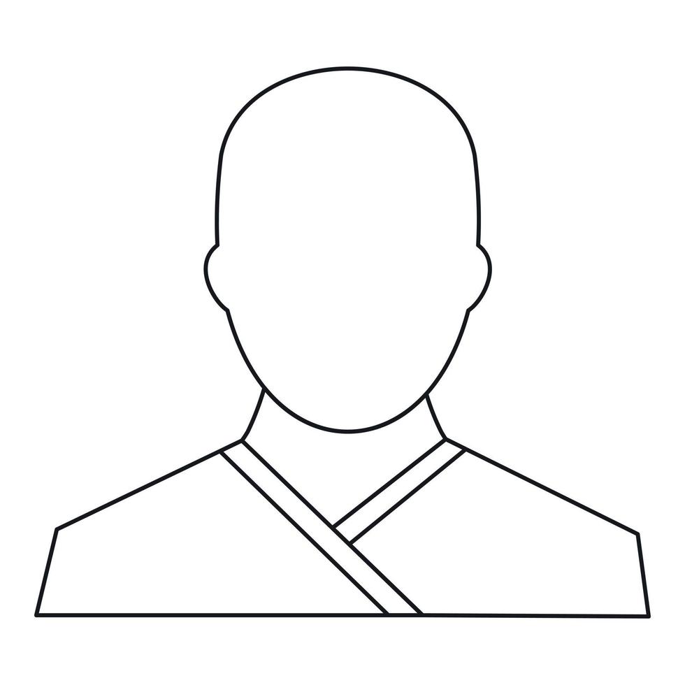 Buddhist monk icon, outline style vector