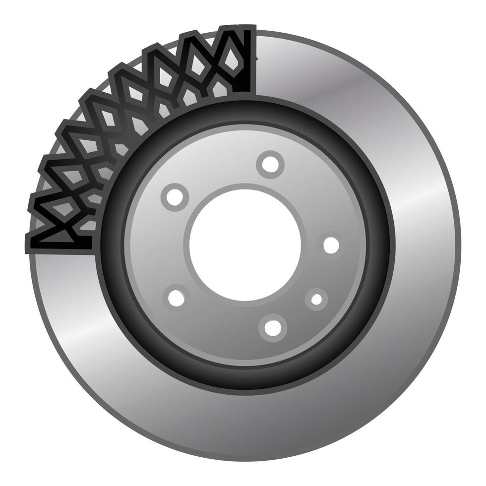 Car brake disc component icon, cartoon style vector